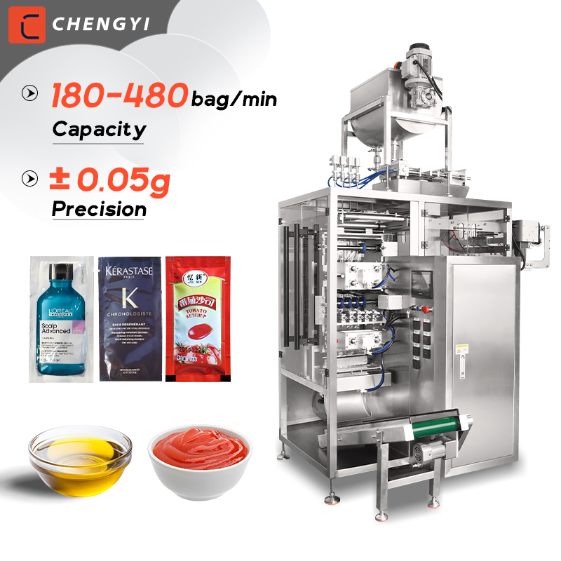 multi lane Liquid 4 Side Seal Irregular Drink Gel Sachet Packing Machine Cosmetic Cream Sachet Packing Machine
