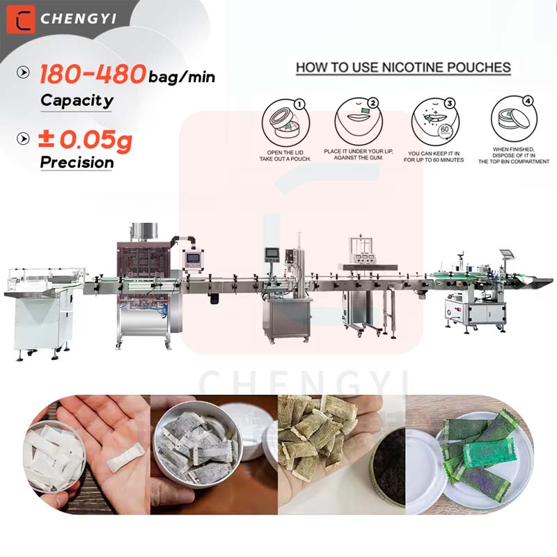 Fully Automatic 1g5g Small Bag Filter Paper High Speed Snus Packing Machine