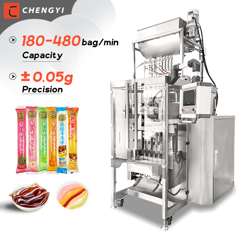 Multi Lane Long Stick Liquid Sealing Packaging Machine For Jelly Ice Lolly Juice chocolate Fruit Jelly Stick Packing machine